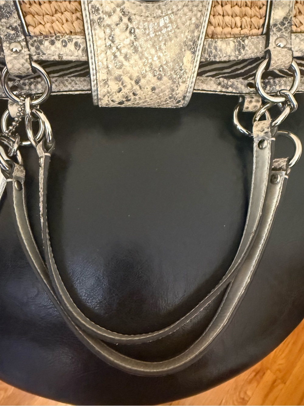 Coach Hampton Python Straw Tote.  2011 - Picture 12 of 15